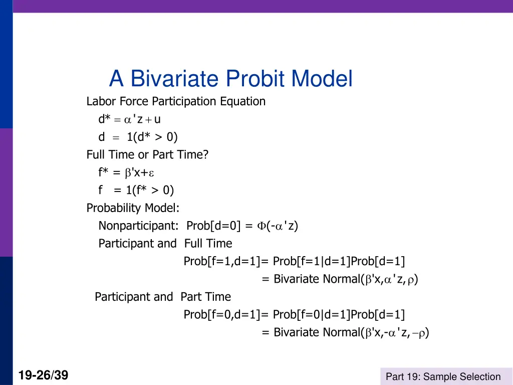 a bivariate probit model labor force