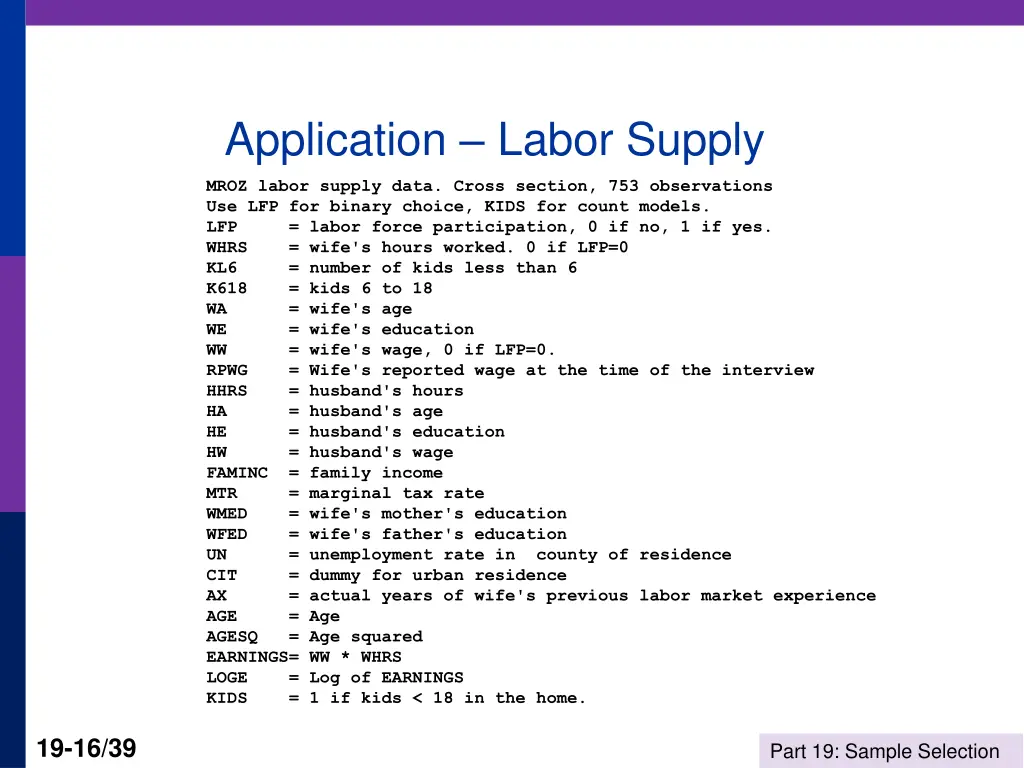 application labor supply