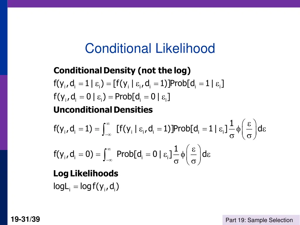 conditional likelihood