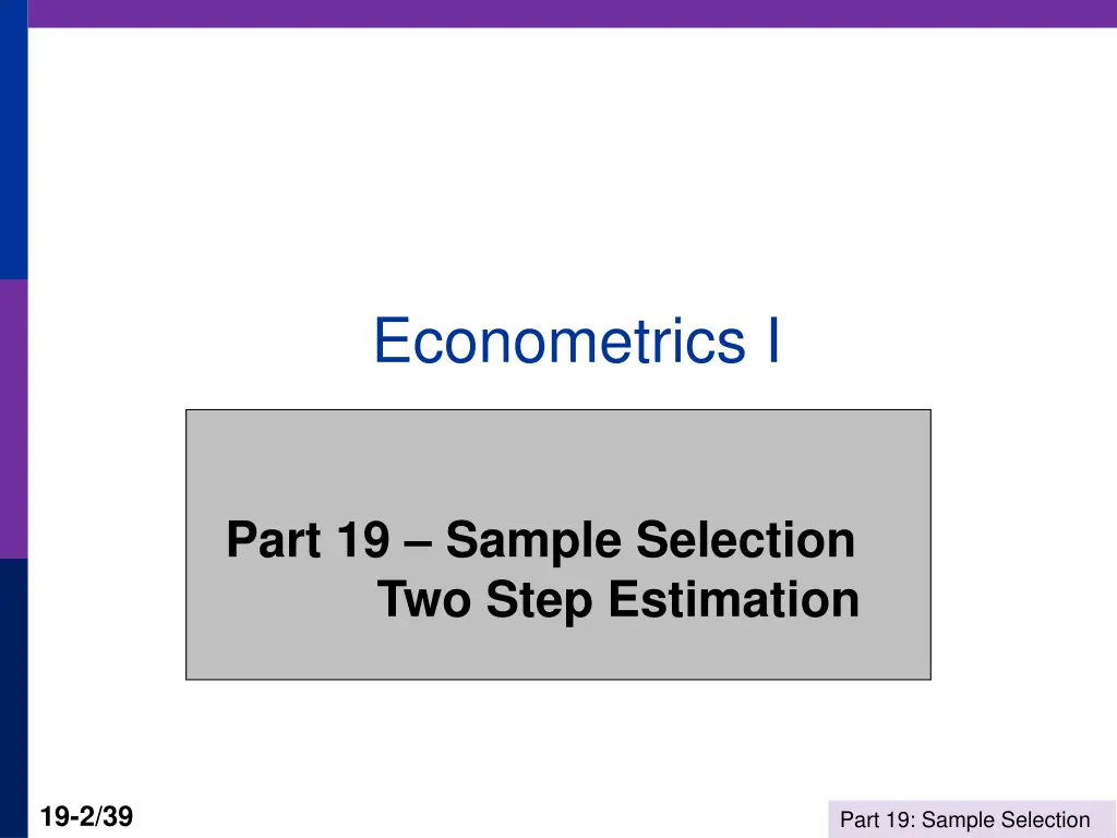 econometrics i 1
