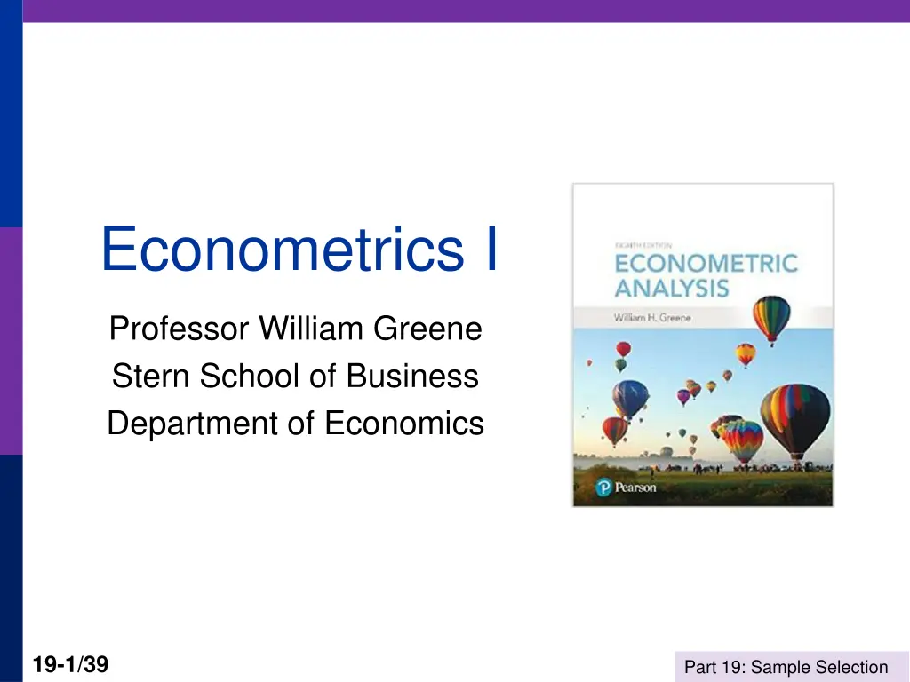 econometrics i
