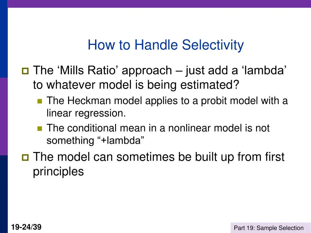 how to handle selectivity