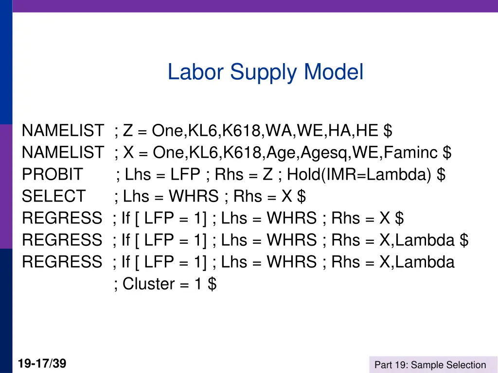 labor supply model