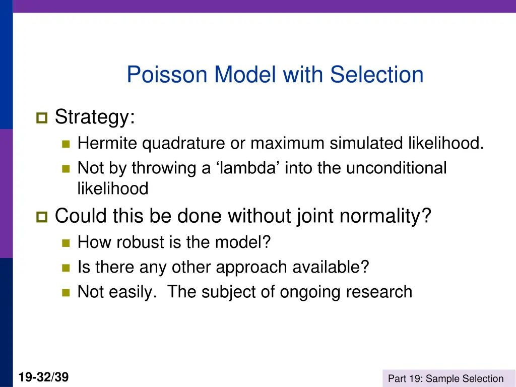 poisson model with selection