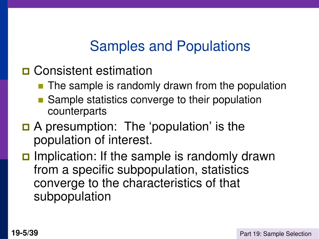 samples and populations