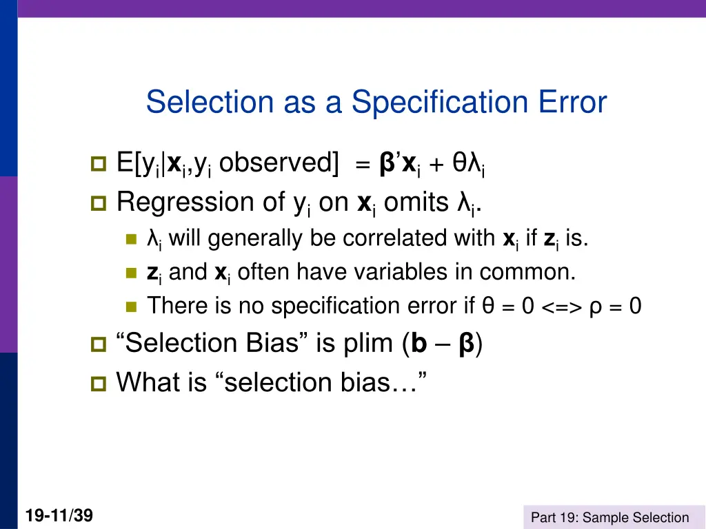selection as a specification error
