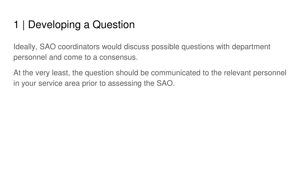 1 developing a question 2
