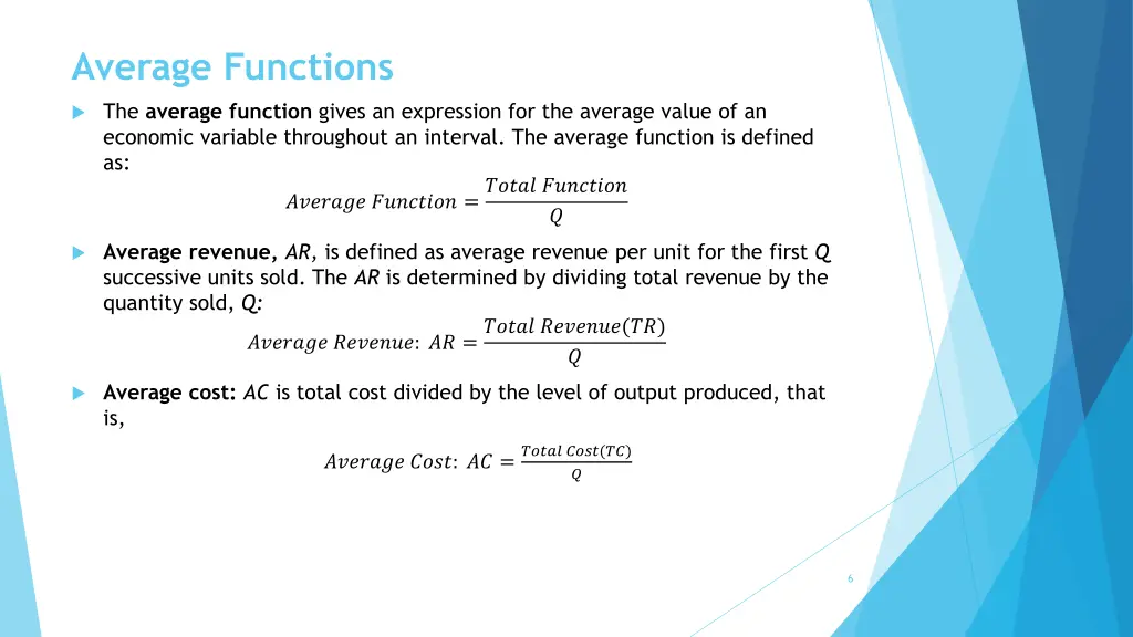 average functions