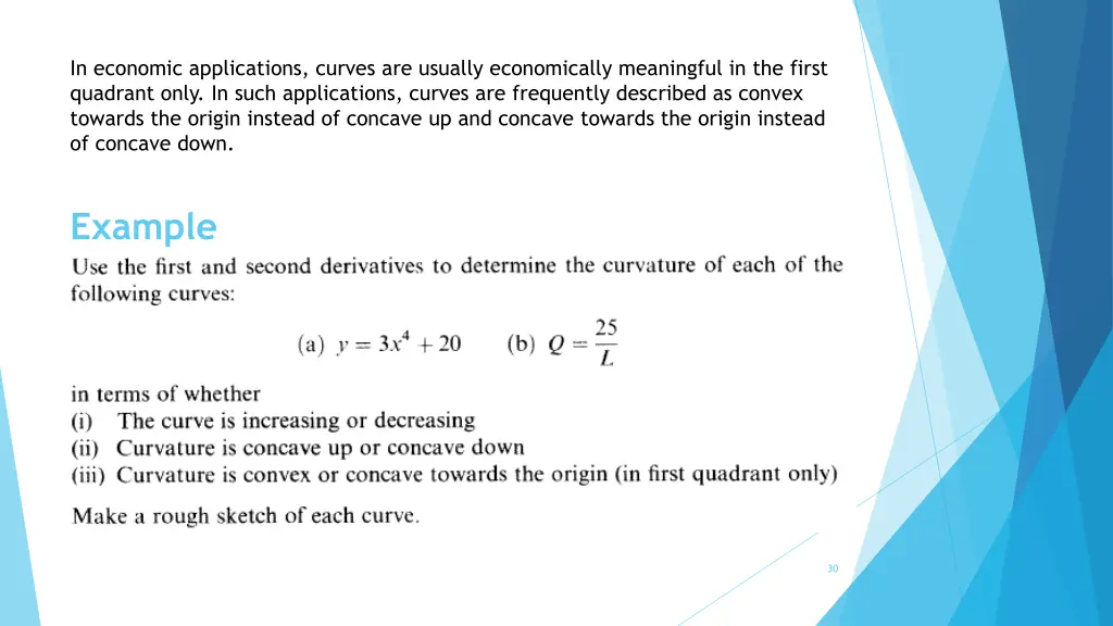 in economic applications curves are usually