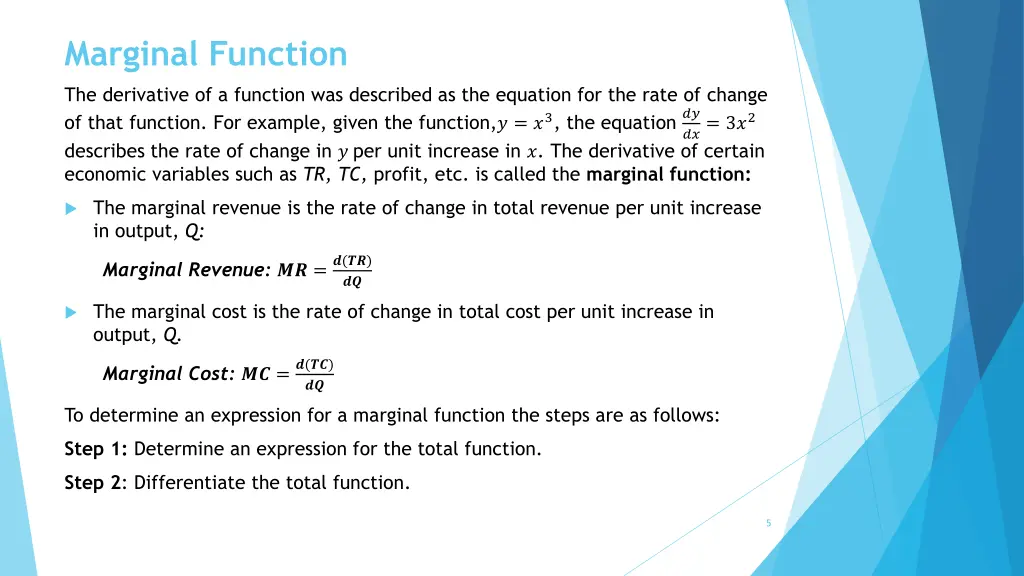 marginal function