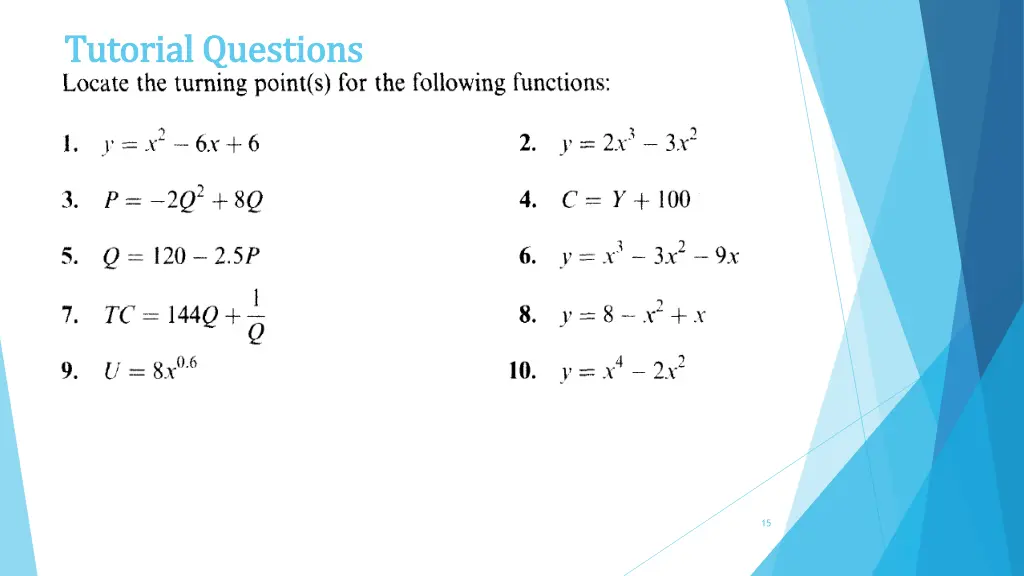 tutorial questions tutorial questions