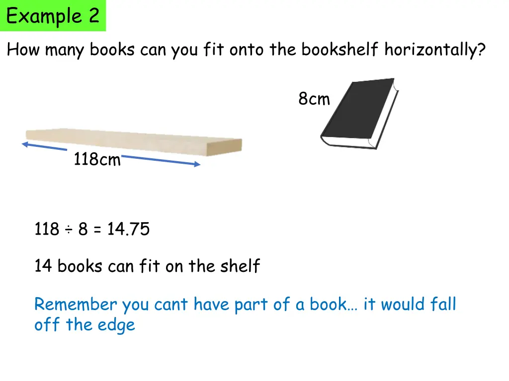 example 2 how many books can you fit onto