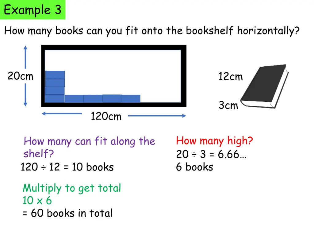example 3 how many books can you fit onto