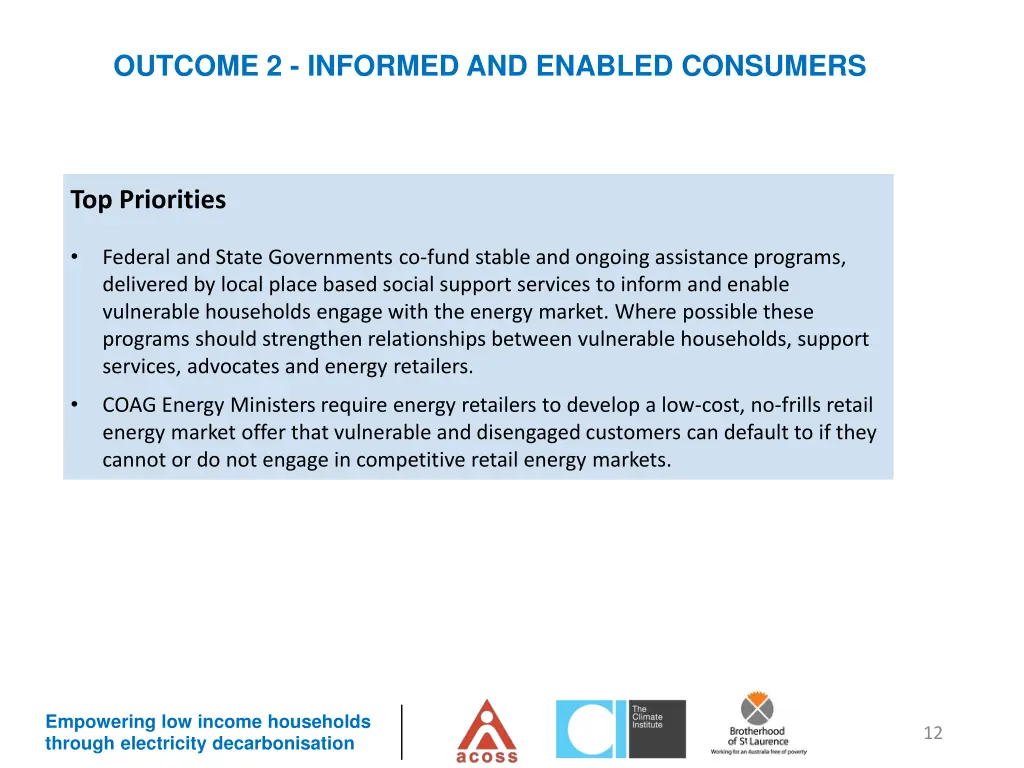 outcome 2 informed and enabled consumers