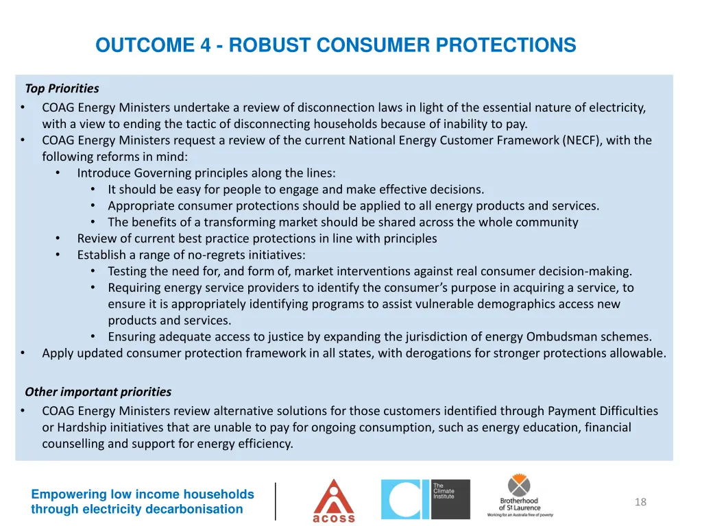 outcome 4 robust consumer protections
