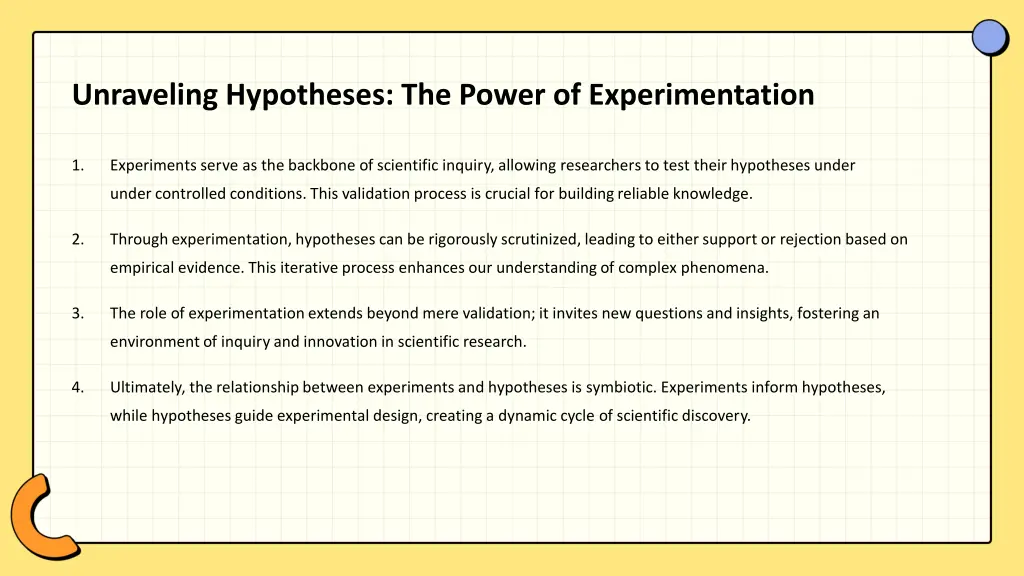 unraveling hypotheses the power of experimentation 1