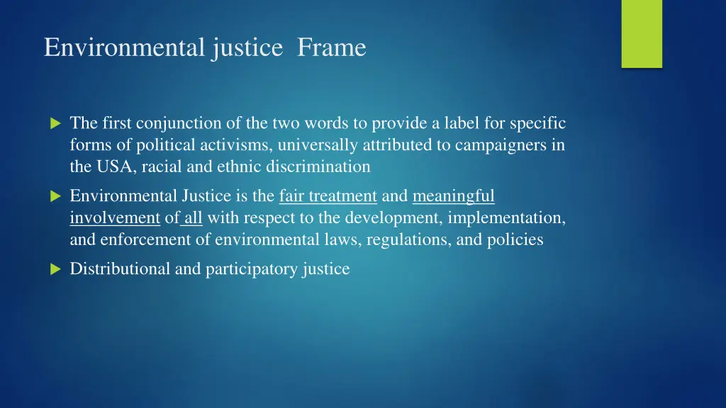 environmental justice frame