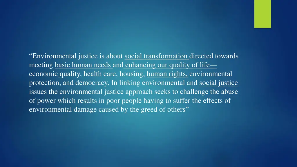 environmental justice is about social