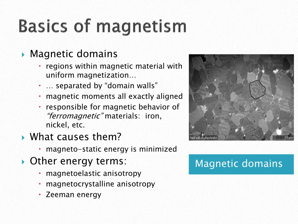 magnetic domains regions within magnetic material