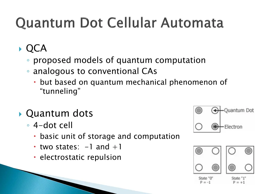 qca proposed models of quantum computation
