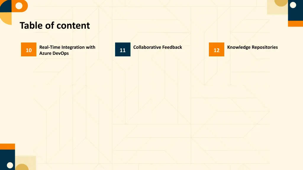 table of content 1