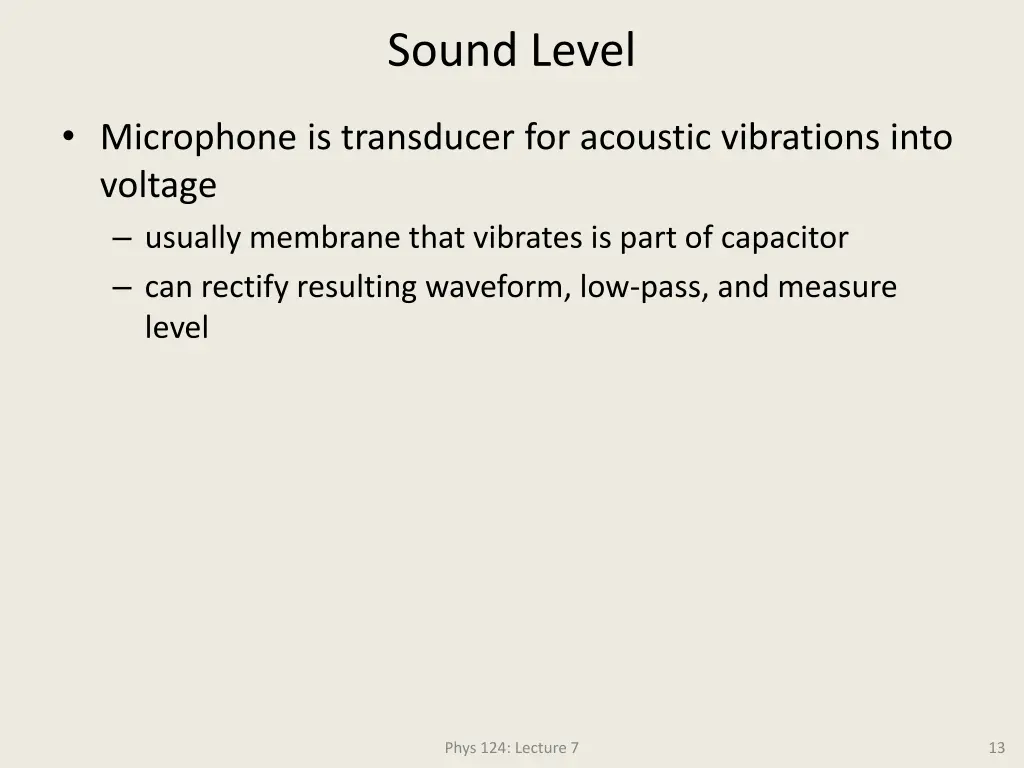 sound level
