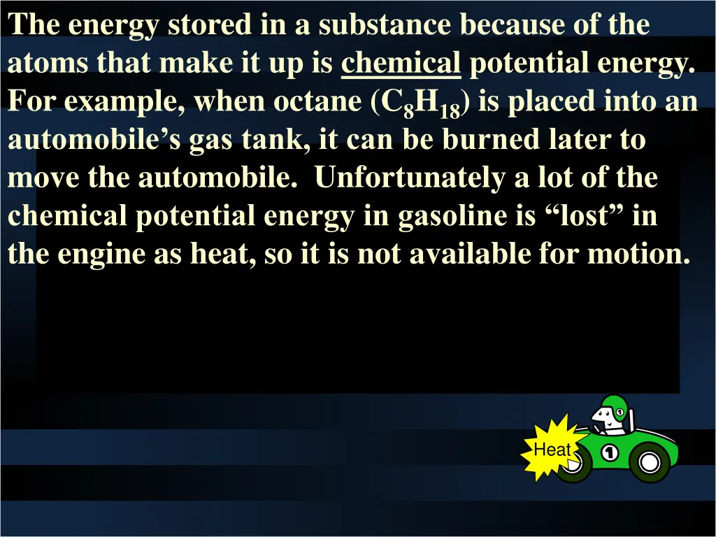 the energy stored in a substance because