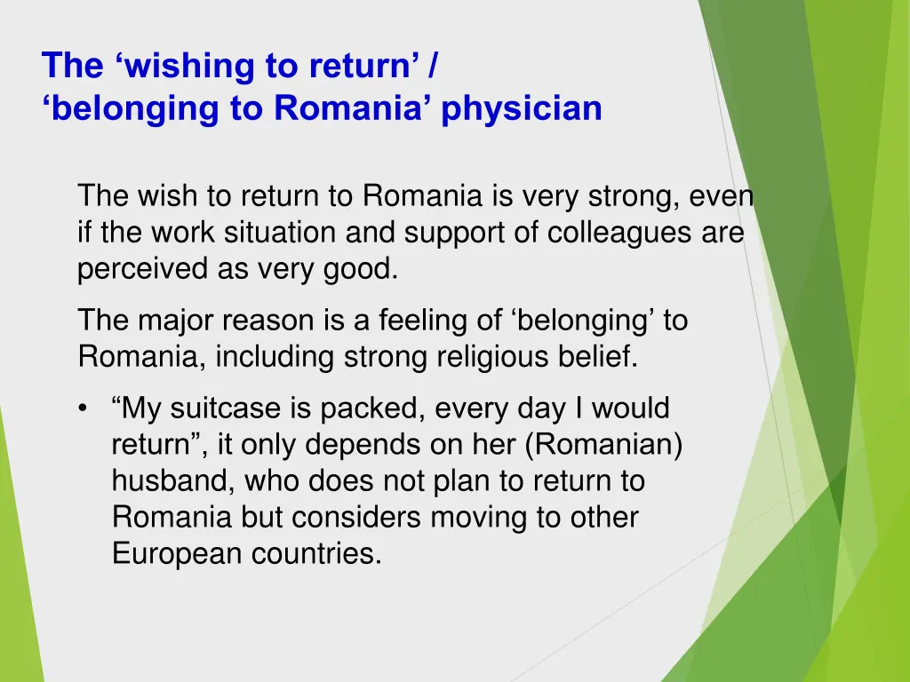 the wishing to return belonging to romania