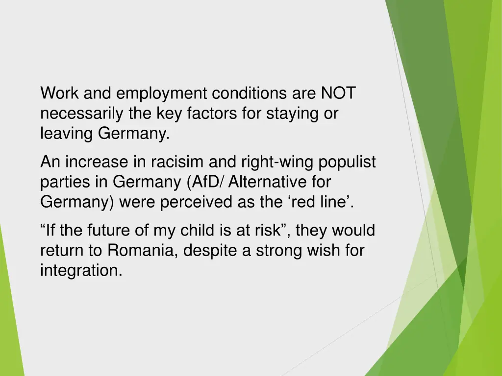 work and employment conditions