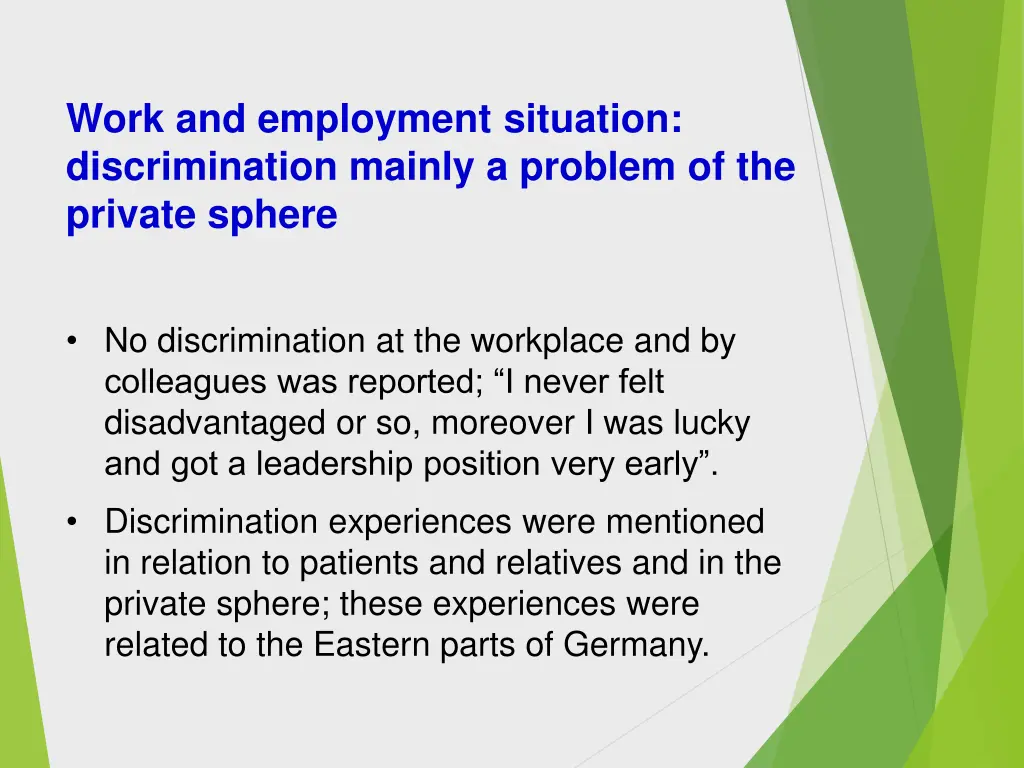 work and employment situation discrimination