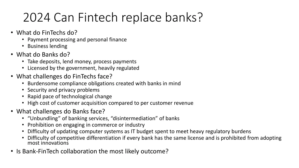 2024 can fintech replace banks