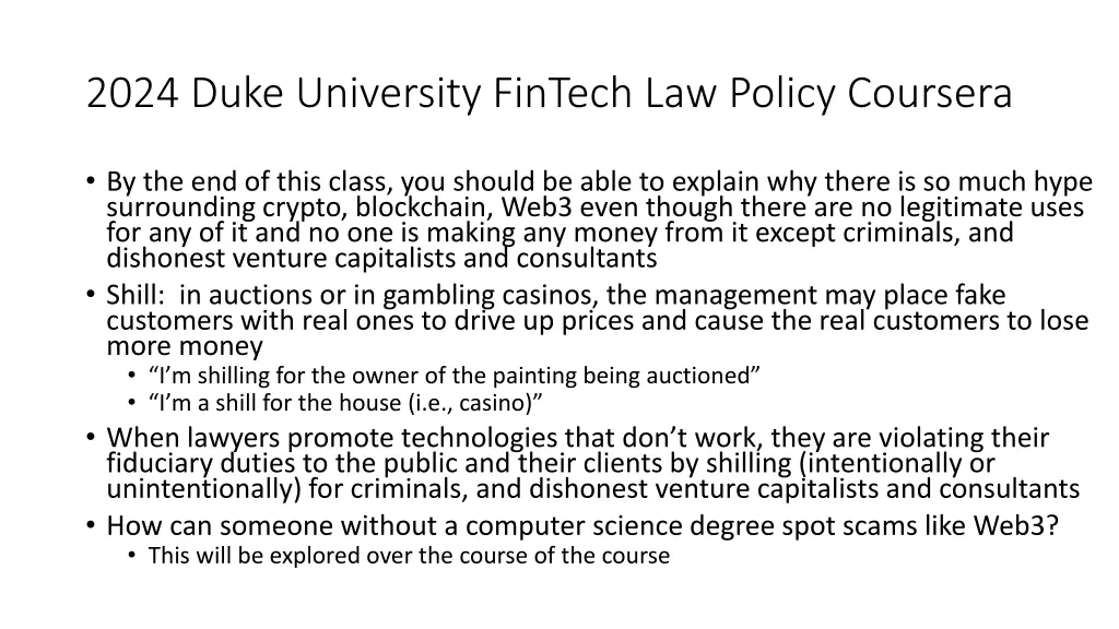 2024 duke university fintech law policy coursera