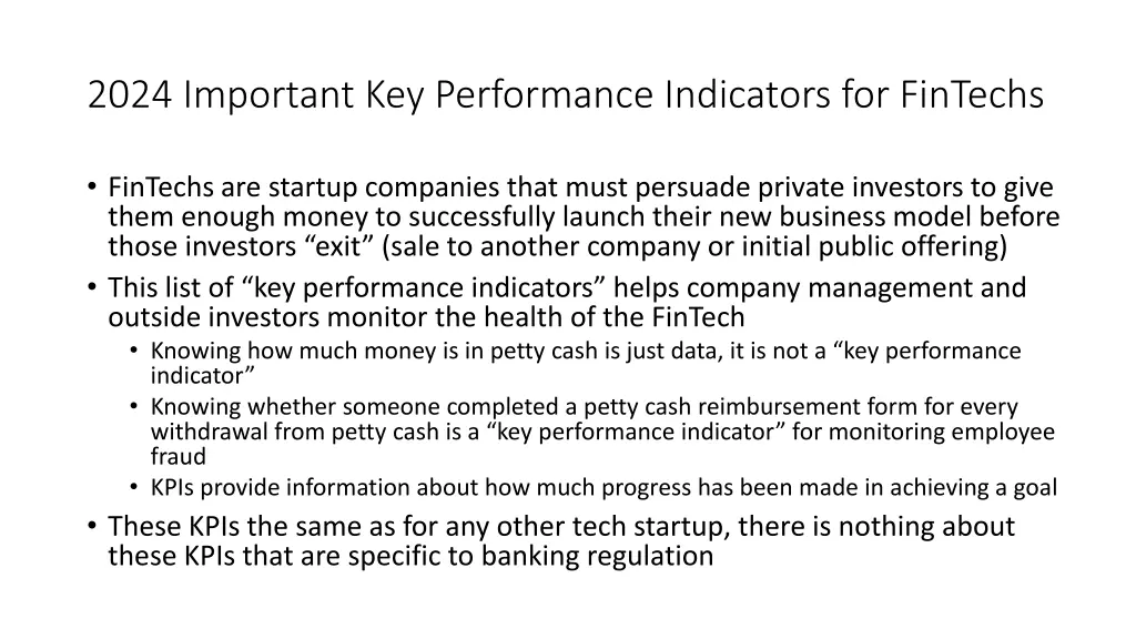 2024 important key performance indicators