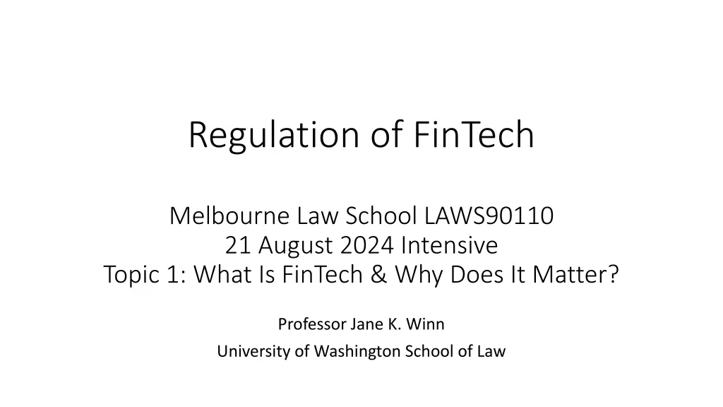 regulation of fintech