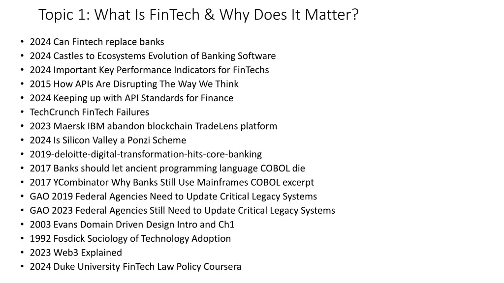 topic 1 what is fintech why does it matter 1