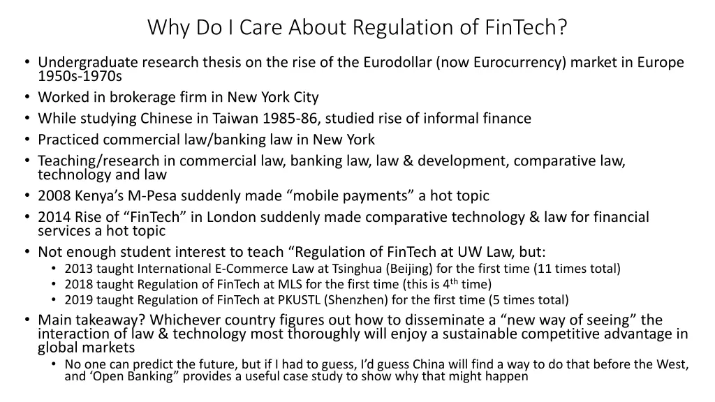 why do i care about regulation of fintech