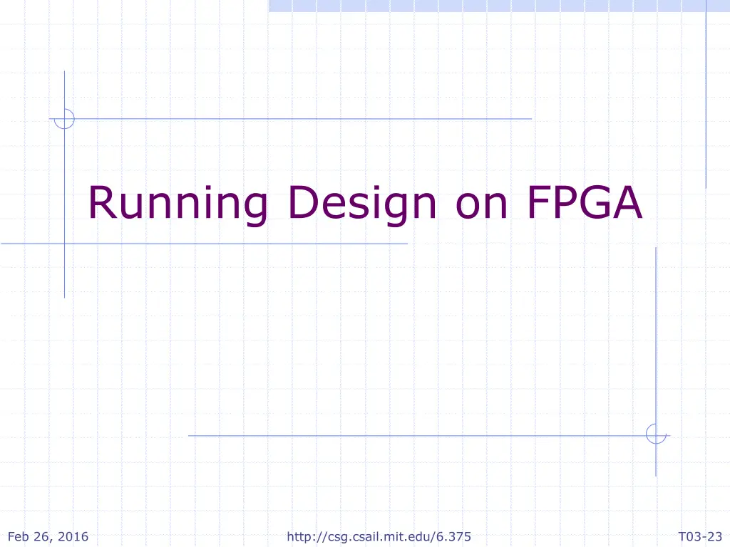running design on fpga