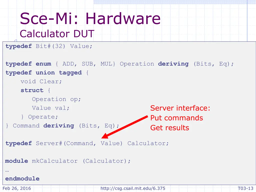sce mi hardware calculator dut