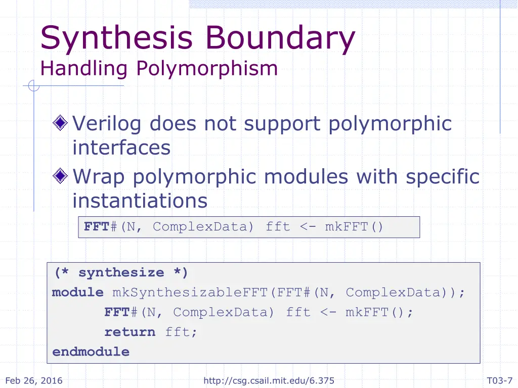 synthesis boundary handling polymorphism