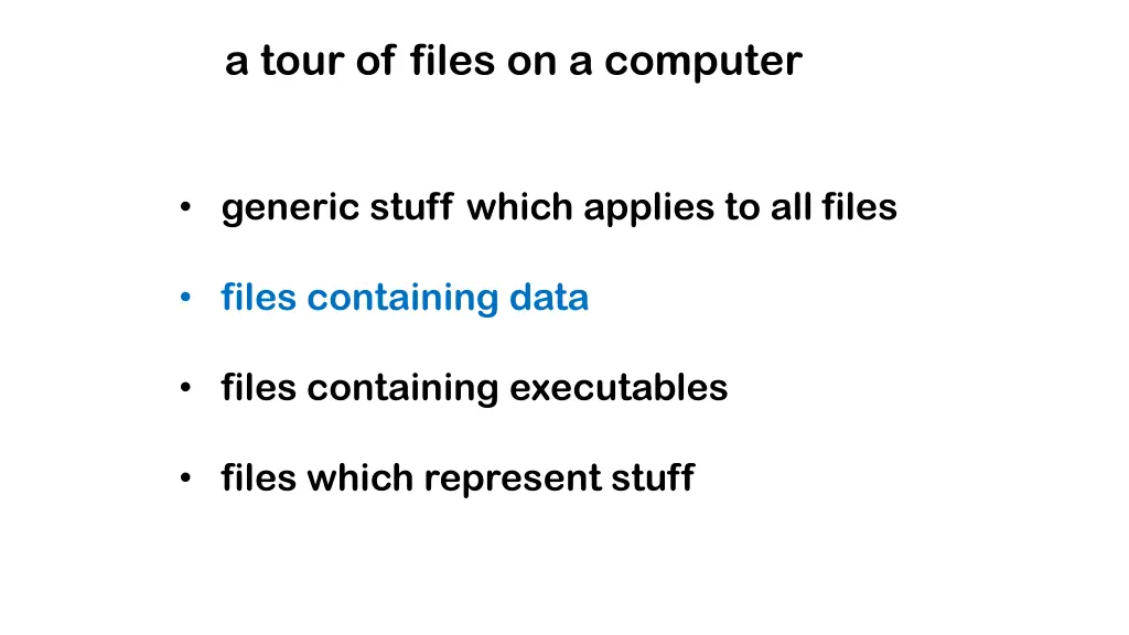 a tour of files on a computer