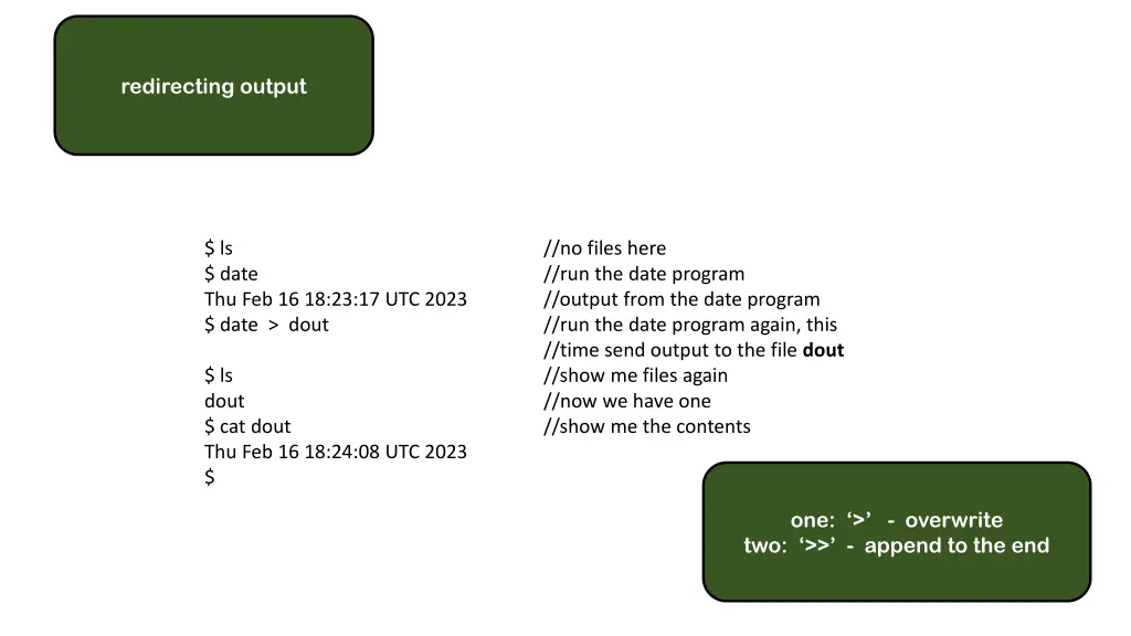 redirecting output