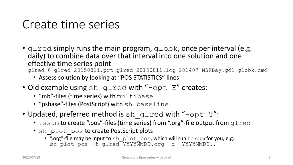 create time series