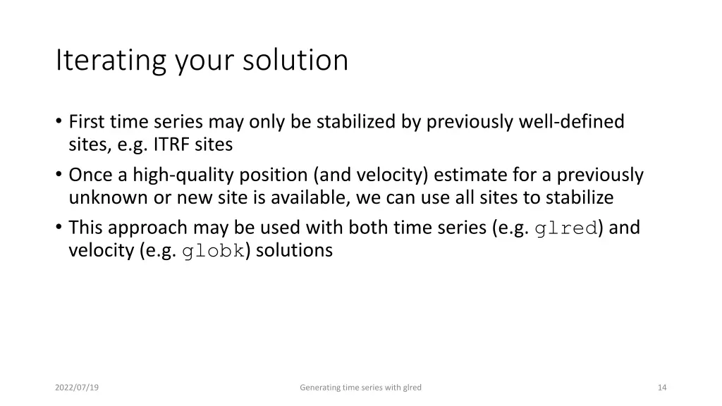 iterating your solution
