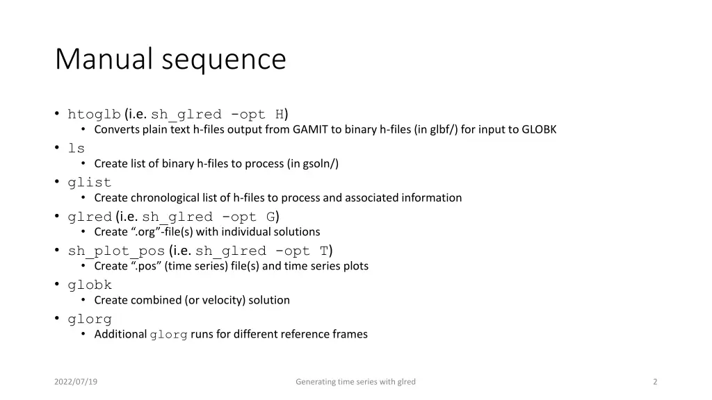 manual sequence