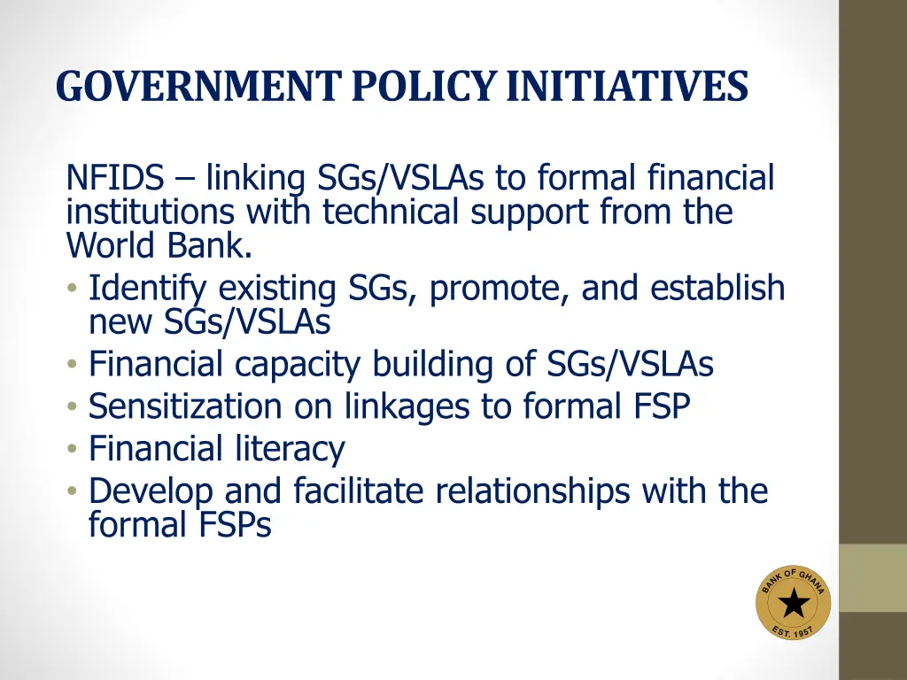 government policy initiatives