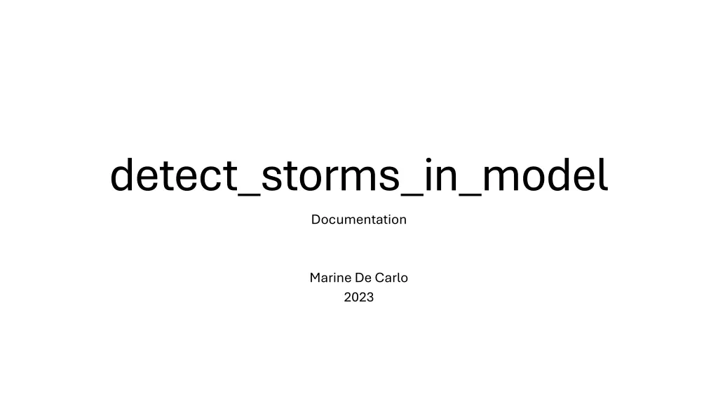 detect storms in model documentation