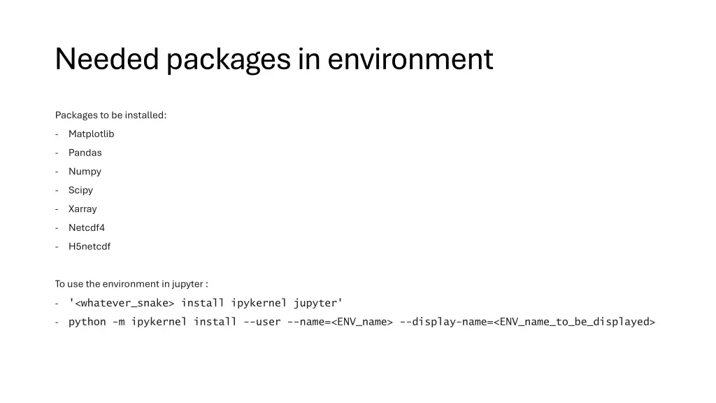 neededpackagesinenvironment