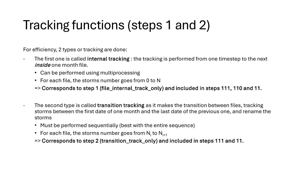 trackingfunctions steps 1and 2