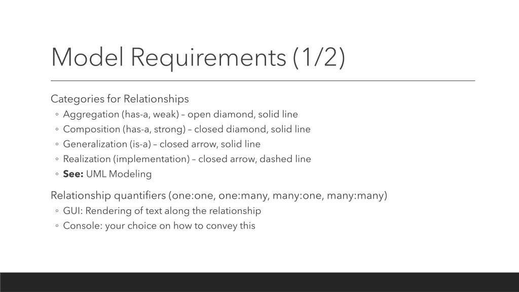 model requirements 1 2