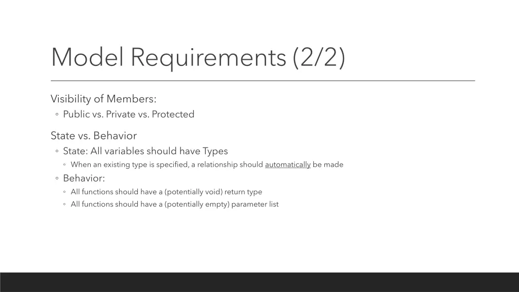 model requirements 2 2